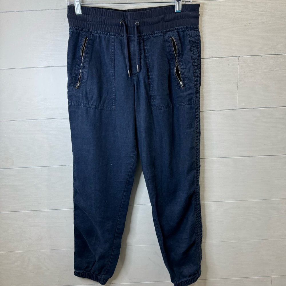 Athleta | Women's Linen Navy Jogger Pants Size 2